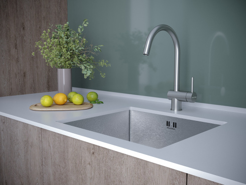 Смеситель для кухни Paulmark BEND Be212066-BS на мойку нержавеющая сталь - фото 2